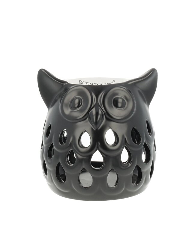 Scentchips® Brûleur Fondants Parfumés Hibou Sectionné Noir Mat