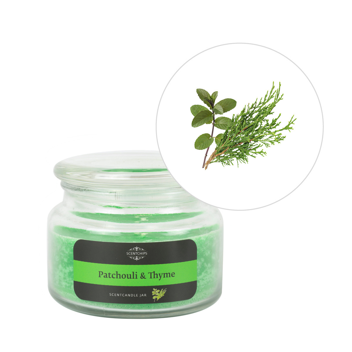 Scentchips® Patchouli & Tijm Geurkaars pot