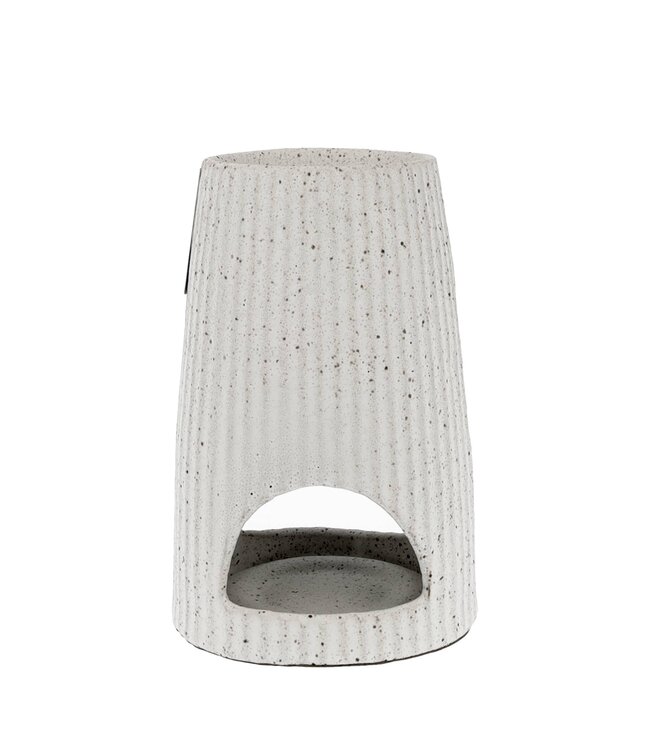 Scentchips® Riffel Stein Weiß Wachsbrenner Duftbrenner