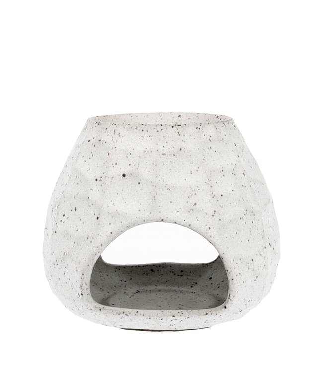 Scentchips® Bol Gebeiteld Stone Wit waxbrander geurbrander