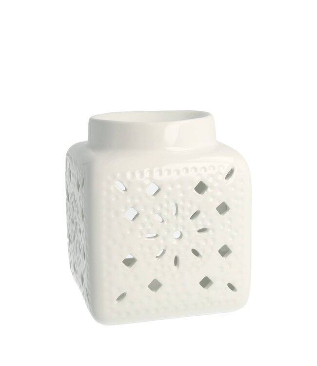 Scentchips® Vierkant Cut Out Patern Wit waxbrander geurbrander