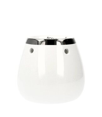 Scentchips® Vaas Wit Zilver Rand waxbrander geurbrander