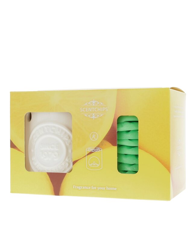Scentchips® Giftset Logo brander wit met  Citronella cadeauset Geurchips