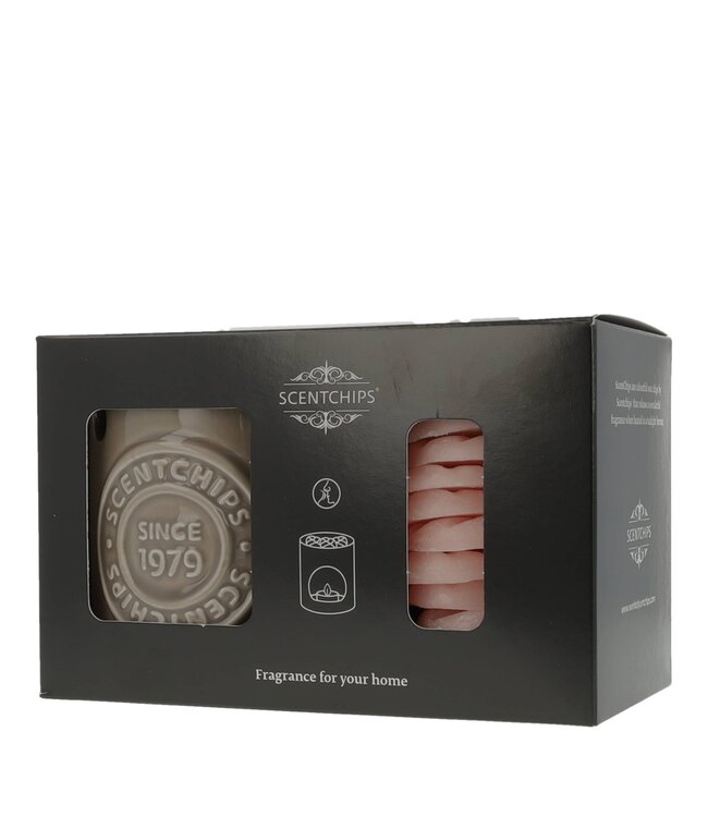 Scentchips® Coffret Cadeau Basic Logo Taupe - Freesia Litchi