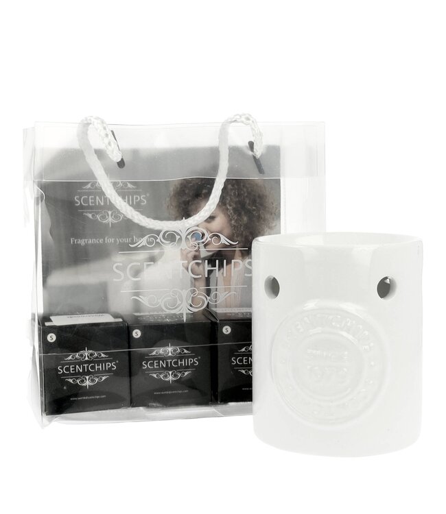 Scentchips® Giftset Logo brander wit, s-box cinnamon, s-box apple, s-box winterwoods & Folder