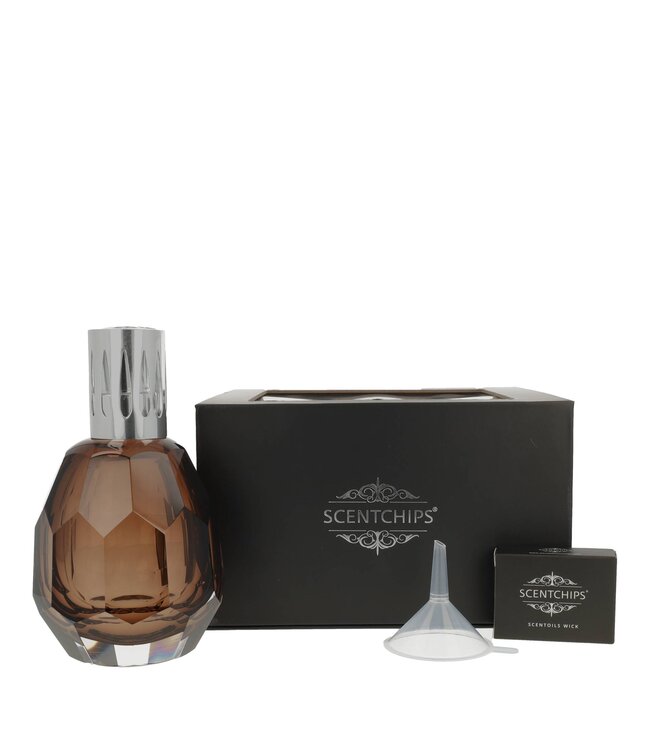 Scentchips® Lampe à Catalyse Luxx Diamond Chocolat - Brûleur Huiles Parfumées Scentoil