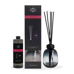 Scentchips® Gift set Reed diffuser Saffron Rose with holder glass Gradient grey