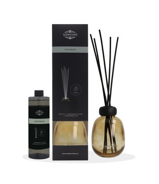Scentchips® Gift set Reed diffuser Dark Myths with amber bottle