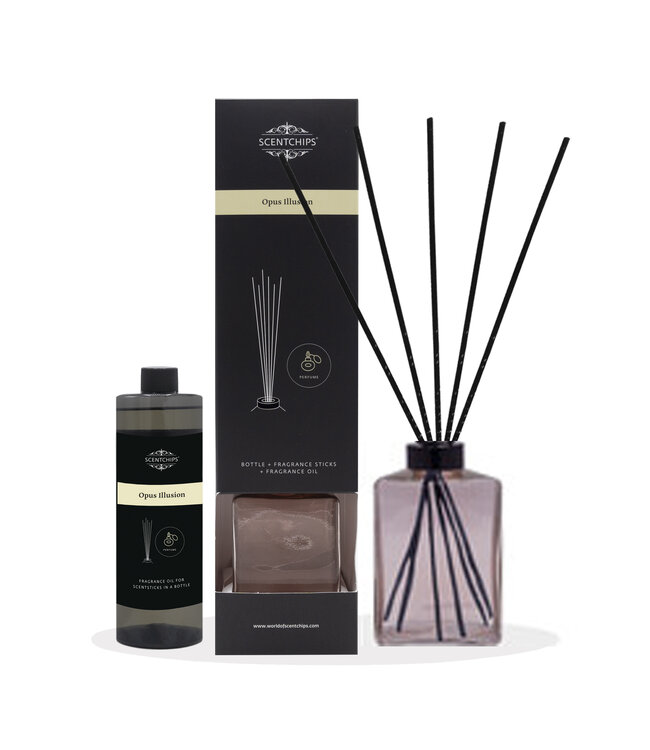 Scentchips® Gift set Reed diffuser Opus Illusion with pink bottle