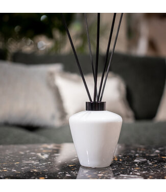 Scentchips® Reed diffuser Glass Cone Shiny White - black Cap