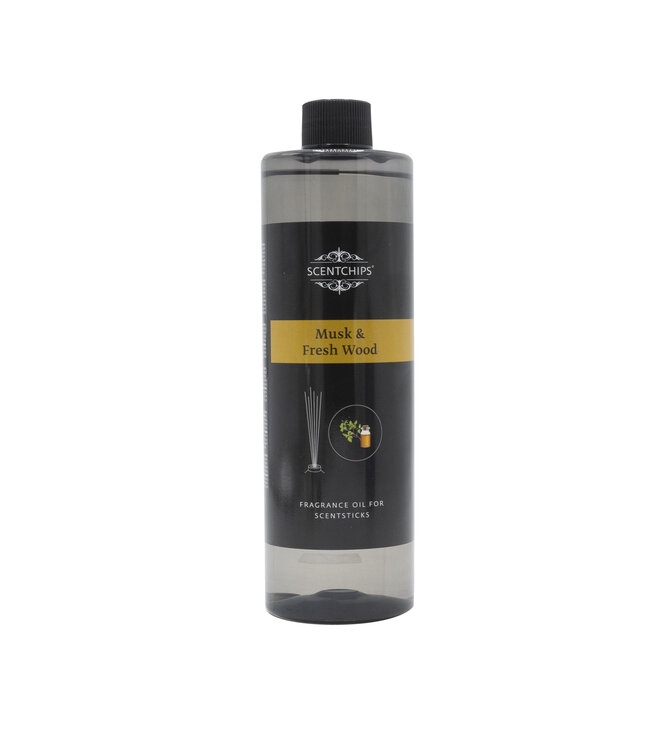 Scentchips® Geschenkset Duftstäbchen Moschus & Frisches Holz mit grüner Flasche - 400ml