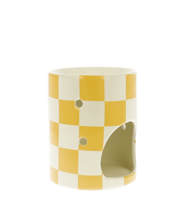 Scentchips® Chequered Yellow scented wax burner