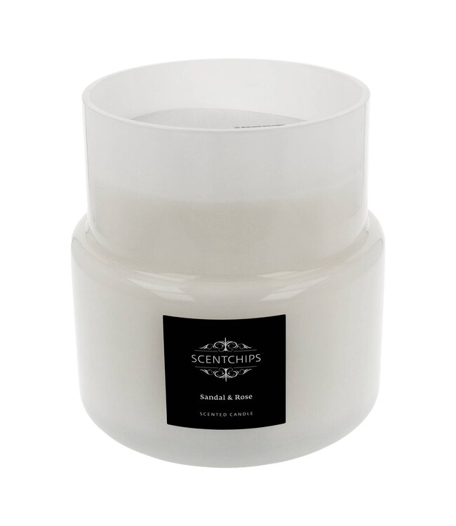 Scentchips® Sandal & Rose Geurkaars Double Wit - 2900gr - Productiefout