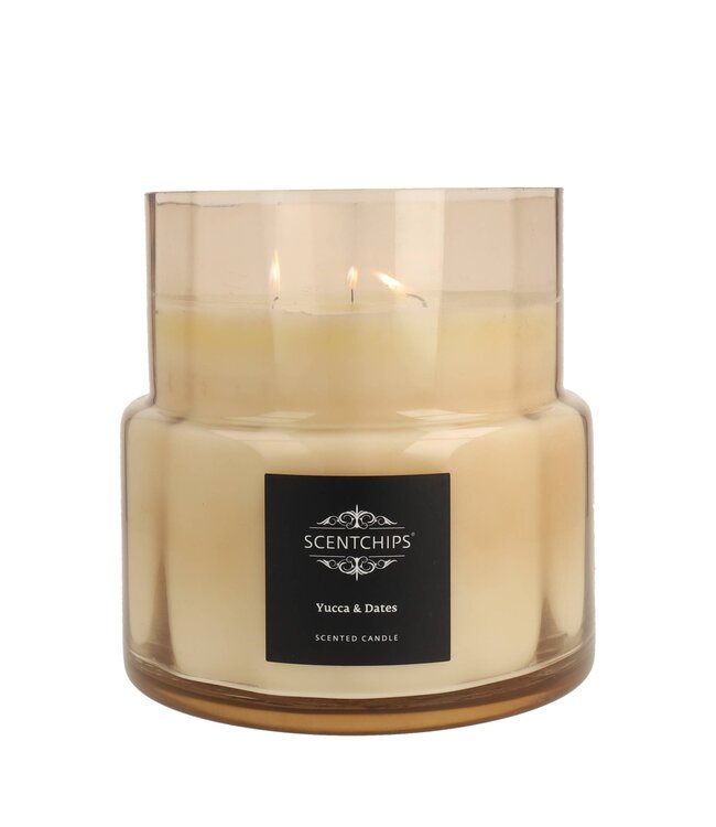 Scentchips® Yucca & Dates Duftkerz Double Champagne - 2900gr - Produktionsfehler