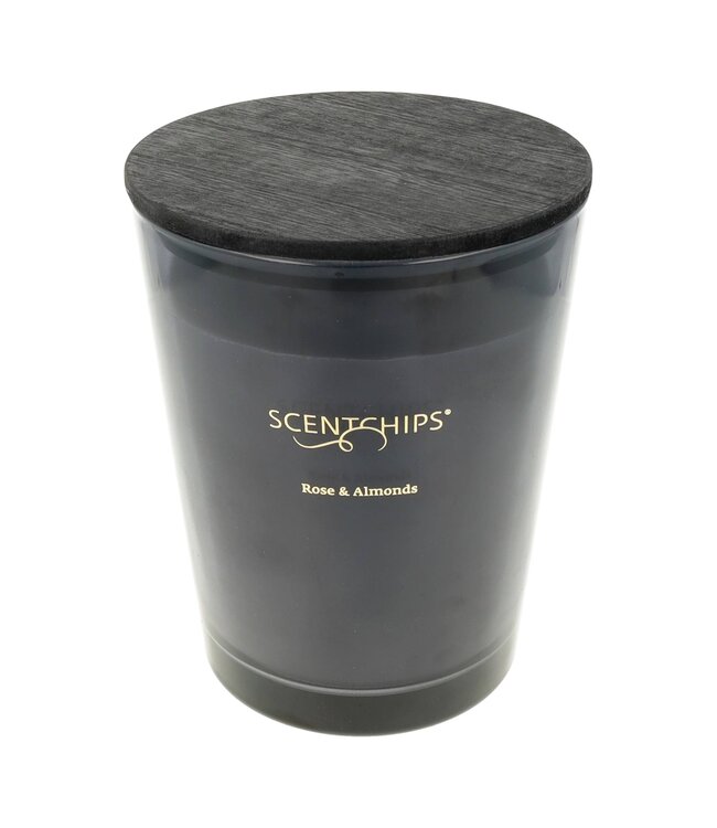 Scentchips® Rose & Almonds XL Duftkerz Dunkelgrau - 1870gr