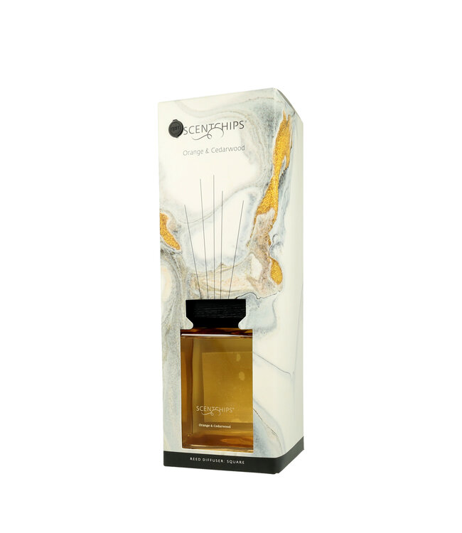 Scentchips® Reed diffuser set Square Orange & Cedarwood - 1000ml