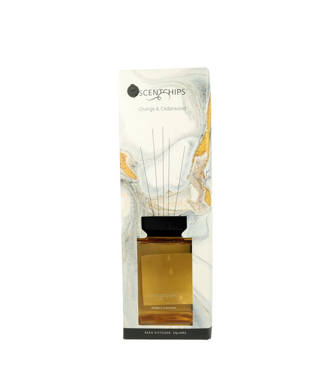 Scentchips® Reed diffuser set Square Orange & Cedarwood - 1000ml