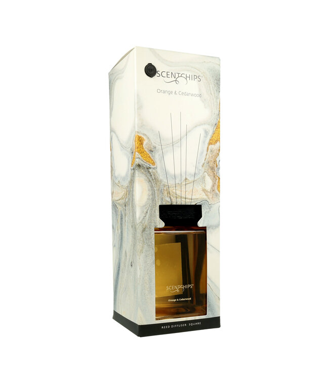 Scentchips® Reed diffuser set Square Orange & Cedarwood - 1000ml