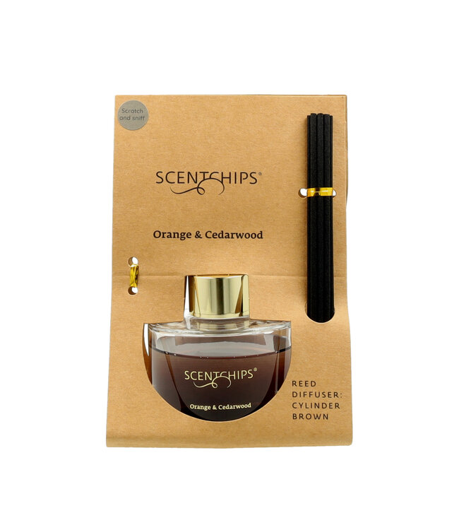 Scentchips® Kit Bâtonnets Diffuseurs Parfumés Cylinder Orange & Cedarwood - 100ml