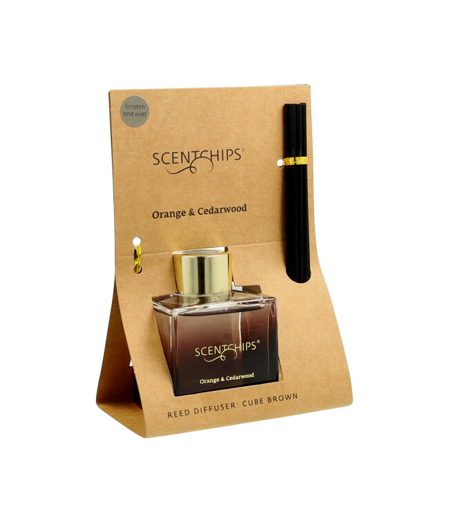 Scentchips® Reed diffuser set Cube Orange & Cedarwood - 100ml