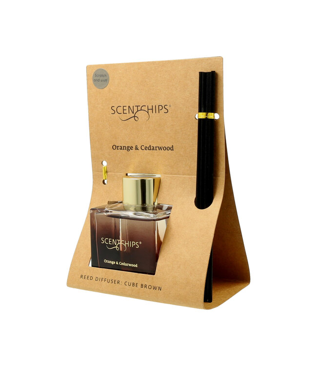 Scentchips® Reed diffuser set Cube Orange & Cedarwood - 100ml