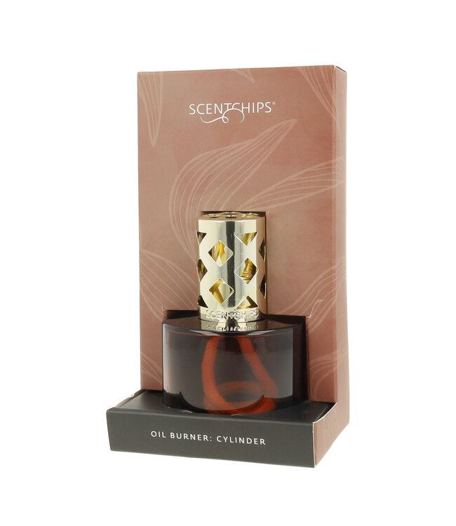 Scentchips® Lampe à Catalyse Cylindre Auburn - Brûleur Huiles Parfumées Scentoil