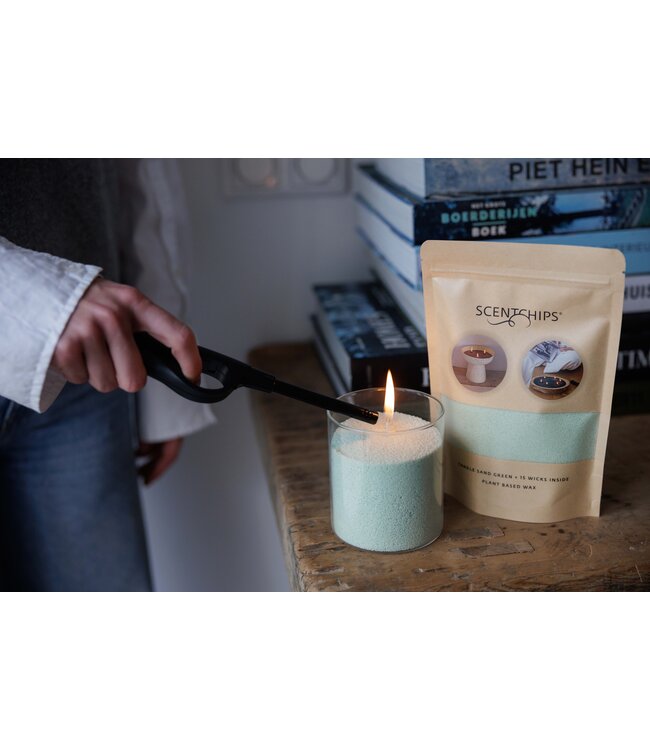 Support en verre pour sable pour bougie transparent