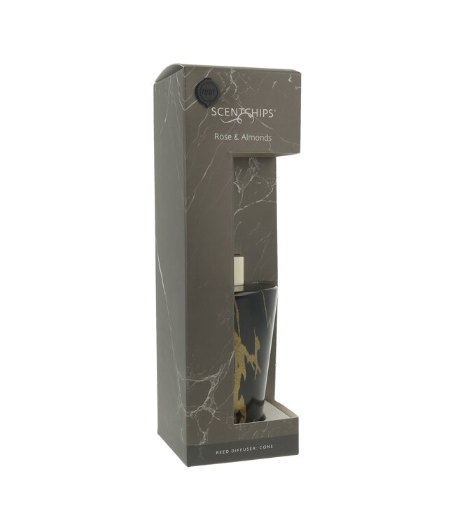 Scentchips® Reed diffuser set Cone Marble Rose & Almonds - 200ml