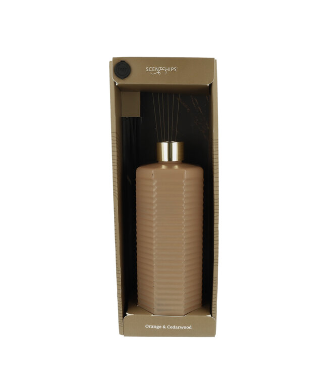 Scentchips® Reed diffuser set Ribbed Orange & Cedarwood - 500ml