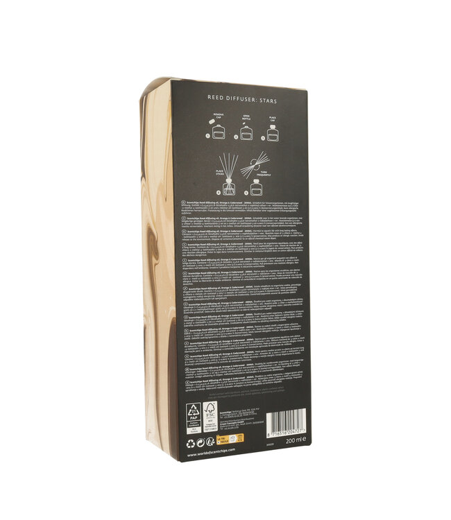 Scentchips® Reed diffuser set Stars Orange & Cedarwood - 200ml