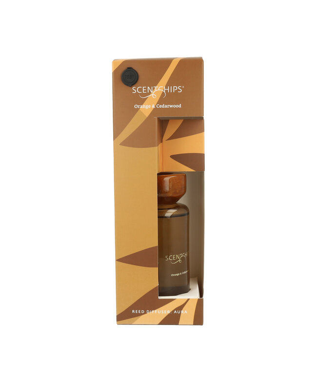 Scentchips® Reed diffuser set Aura Orange & Cedarwood - 200ml