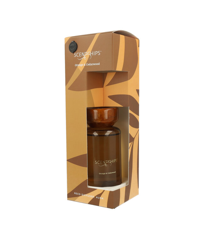 Scentchips® Reed diffuser set Aura Orange & Cedarwood - 200ml