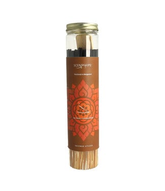 Scentchips® Patchouli & Bergamot Incense Sticks – 100 Incense Sticks with Holder