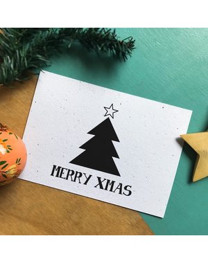 Bloom Your Message Zaaibare kerstkaart - Merry Xmas Tree (bloemenmix)