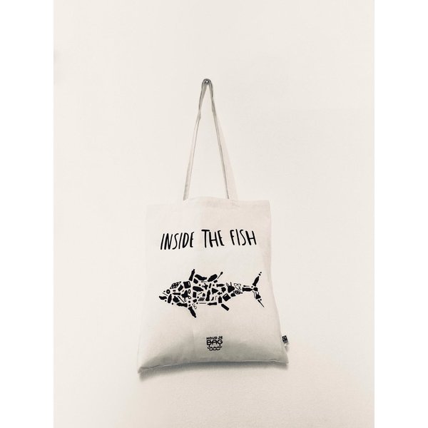 HoudjeBag Tote bag - Inside the fish – wit