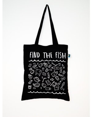  Tote bag - Find the fish – zwart