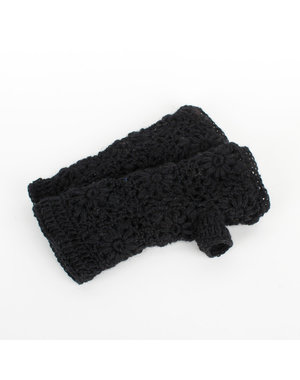 Sjaal met Verhaal Handwarmers Granny square zwart