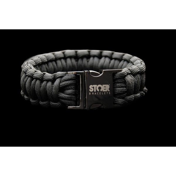 STOER Paracord armband Black Zwart XL