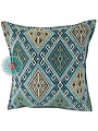 Esperanza Deseo Kussen Kelim turquoise en wit 45x45