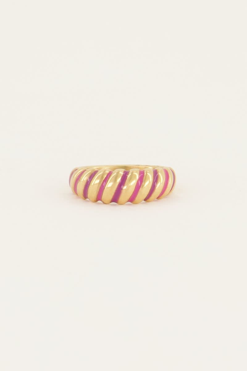 Jewellery Candy roze gedraaide ring - Hip-pie