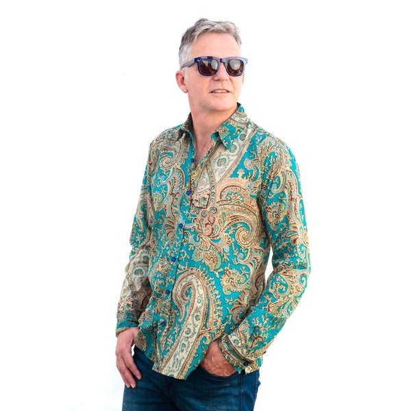 Cloud9Ibiza Mannen Blouse Psychedelic Turquoise | Cloud9Ibiza