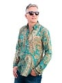 Cloud9Ibiza Mannen Blouse Psychedelic Turquoise