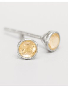 Muja Juma Muja Juma - Oorbellen studs zilver met geboortesteen november (Citrien)