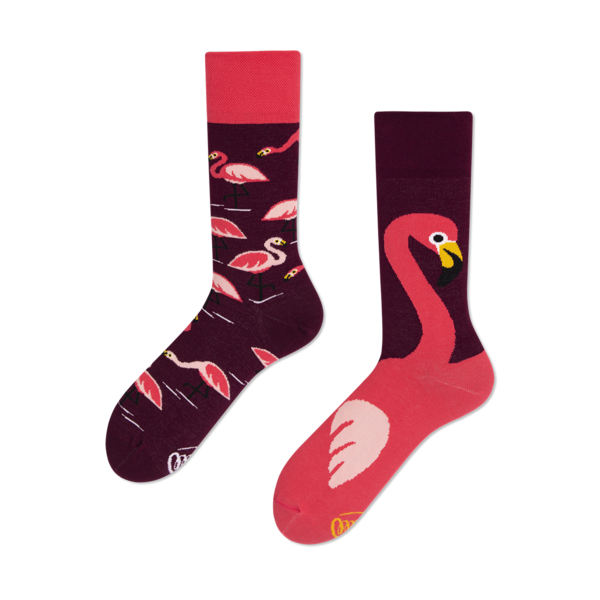 Mismatched Sokken Sokken Pink Flamingo by Many Mornings