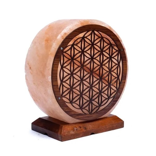 Zoutkristallamp Flower of life