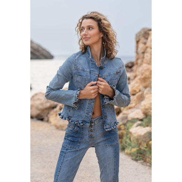 Isla Ibiza Bonita Jeans jasje – Stretched - Denim Blue