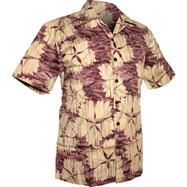 Chenaski Chenaski Overhemd Batik Oak creme-lilac (Korte mouwen)