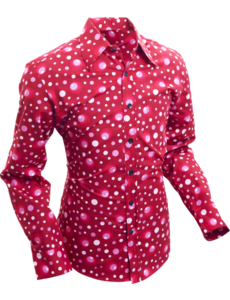 Chenaski Overhemd Dots & Spots bordeaux