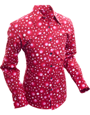 Chenaski Overhemd Dots & Spots bordeaux