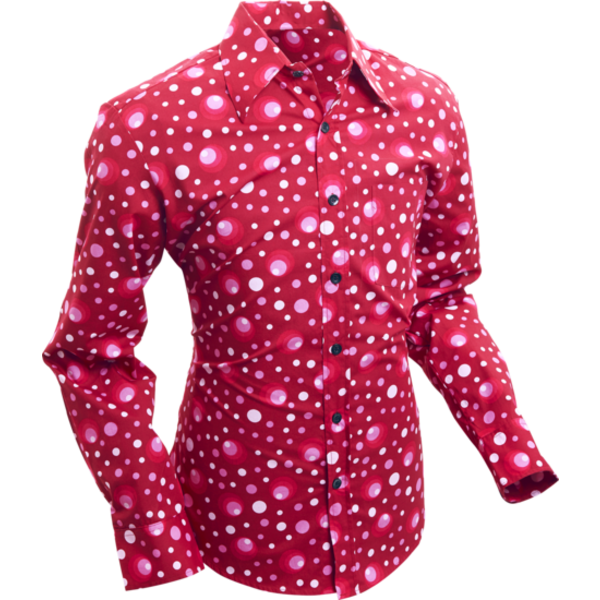 Chenaski Overhemd Dots & Spots bordeaux | Chenaski